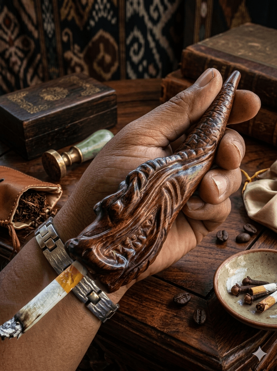 Koleksi Pipa Rokok Ukir Naga - Pipa Rokok Agus Kuntadi Sragen